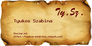 Tyukos Szabina névjegykártya